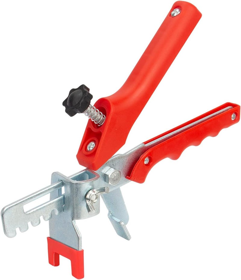 RUHOOM Tile Leveling system Plier Hand Floor Pliers Tiling Installation Tool Tile Locator Leveling System for DIY Ceramic Tile Stone Wall Tile Spacers Adjustment red - Image 1